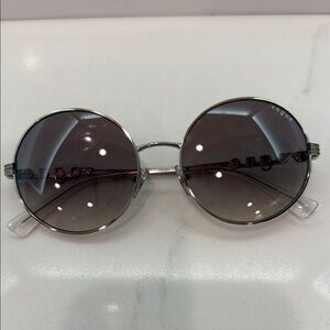 Vogue Silver Round Sunglasses Gradient Lenses